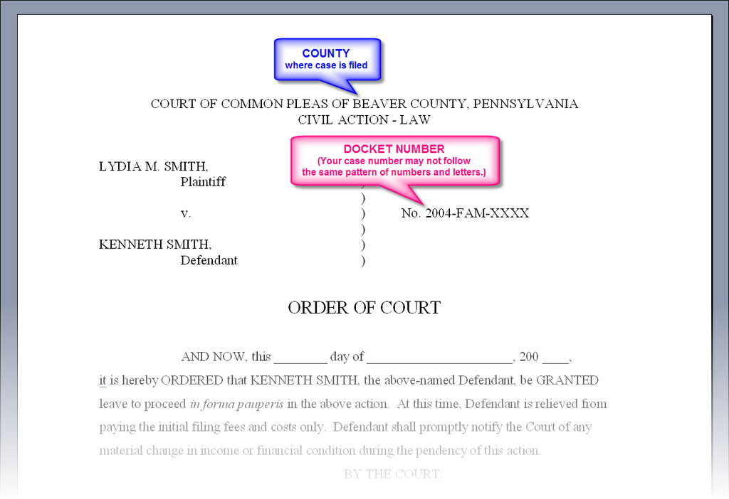 Caption Showing County And Docket Number Photo By NorthPenn Photobucket