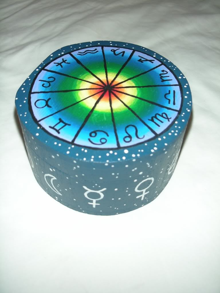 Astrology Wheel Circle Trinket Box