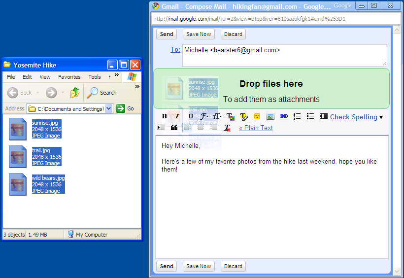 Gmail permite drag & drop para adjuntar archivos e insertar invitaciones de Calendar