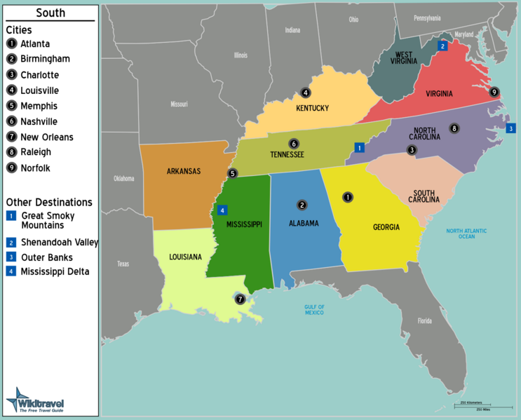 Usa Map South