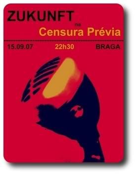 cartaz: no Censura Prévia, Braga, 15Set, 22h30