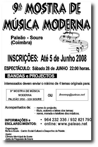 cartaz 9ª Mostra de Música Moderna de Paleão
