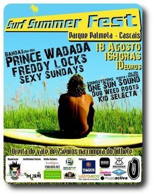 cartaz Surf Summer Fest, Parque Palmela, Cascais, 18Ago, 16h