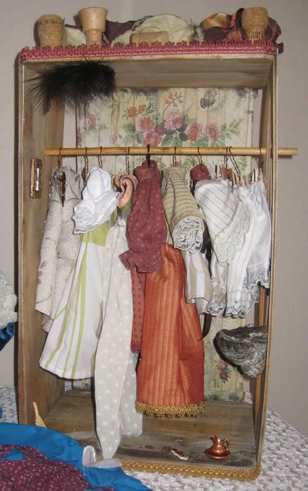 Doll Wardrobe, A selection of the steampunk doll clothing I have sewn.