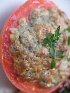 Grilled Blue Cheese-Crusted Tomatoes Pictures, Images and Photos
