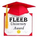 Fleeb university award image. Graduation Hat with text
