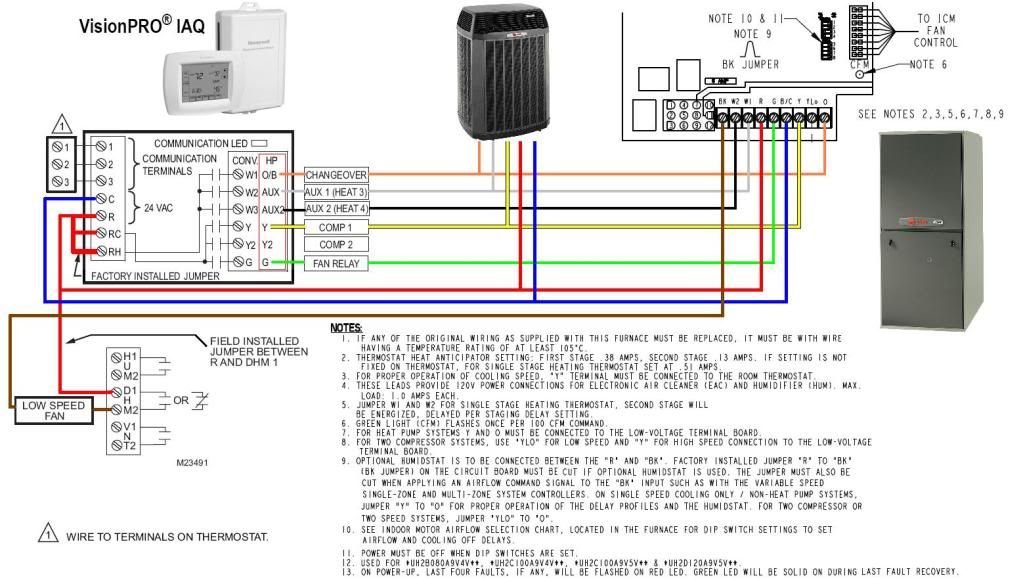 Trane XV95 + XL15i Heat Pump + TCONT802 + Dual Fuel Kit - Wiring