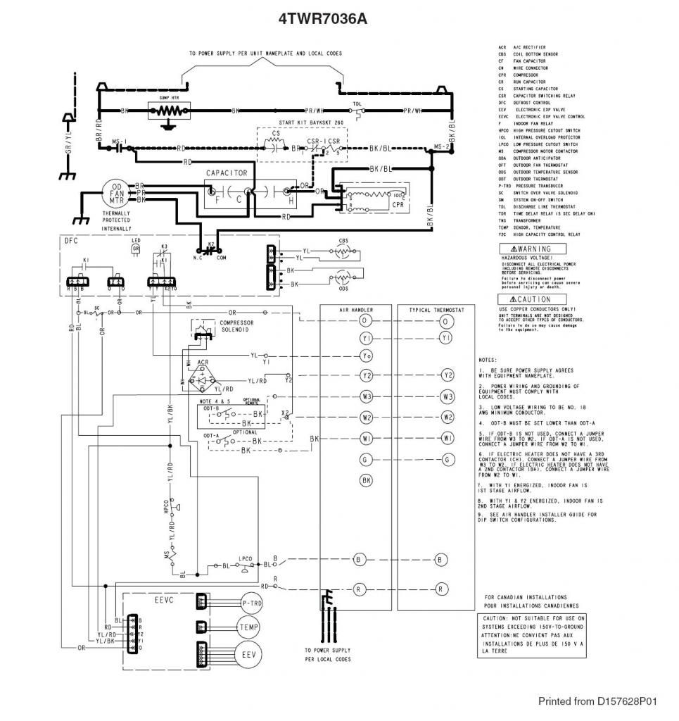 Trane XR17 Heat Pump + TAM7 Air Handler + TCONT803 Tstat Wirings and