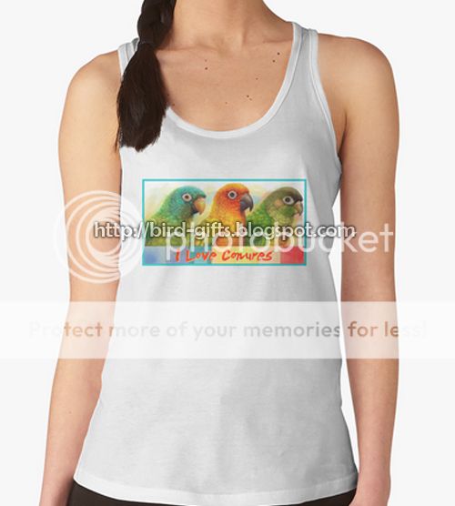 Sun Blue-Crowned Green-Cheeked Conures Realistic Painting Bird Gifts Tank Top