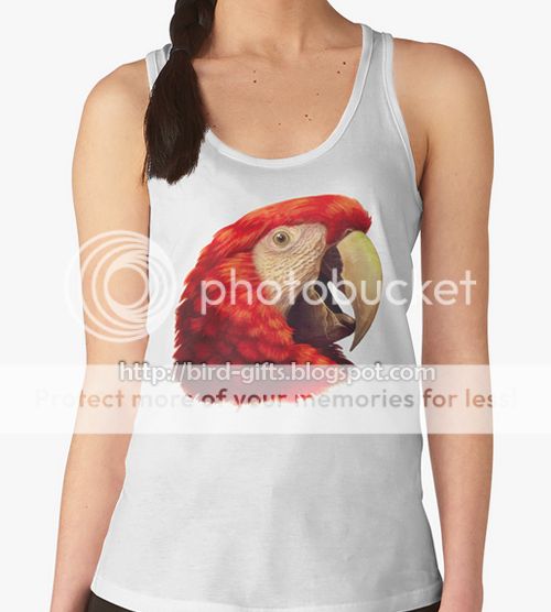 Scarlet Macaw Parrot Realistic Painting Tank Top