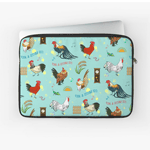 Cute Seamless Roosters Pattern Cartoon Laptop Sleeve