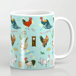 Cute Seamless Roosters Pattern Cartoon Greeting Card