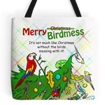 Merry Birdmess tote bag