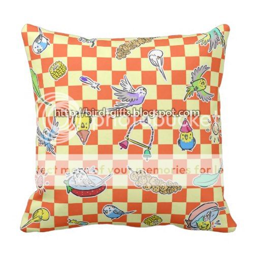 Budgie parrot pattern pillow