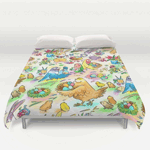 Easter egg party duvet cover