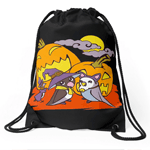 Cute birds halloween party drawstring bag