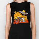 Cute birds halloween party biker tank