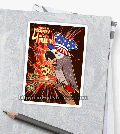 Bird USA Independence day 4th July sticker