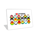 Cute lovebird color mutations cartoon laptop skin