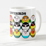 Cute lovebird color mutations mug