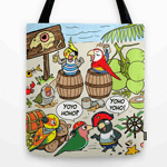 Pirate parrots tote bag