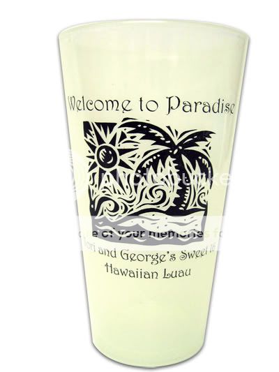 product 16 oz plastic pub glasses with a one color imprint of your 