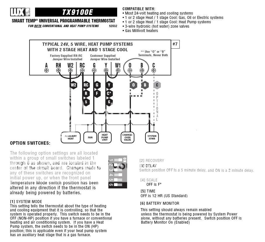 Replace Trane Weathertron with Lux TX9100E - DoItYourself ... weathertron heat pump thermostat wiring diagram 