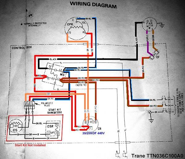 Outside A/C condenser fan running backwards ... trane condensing unit wiring schematic 