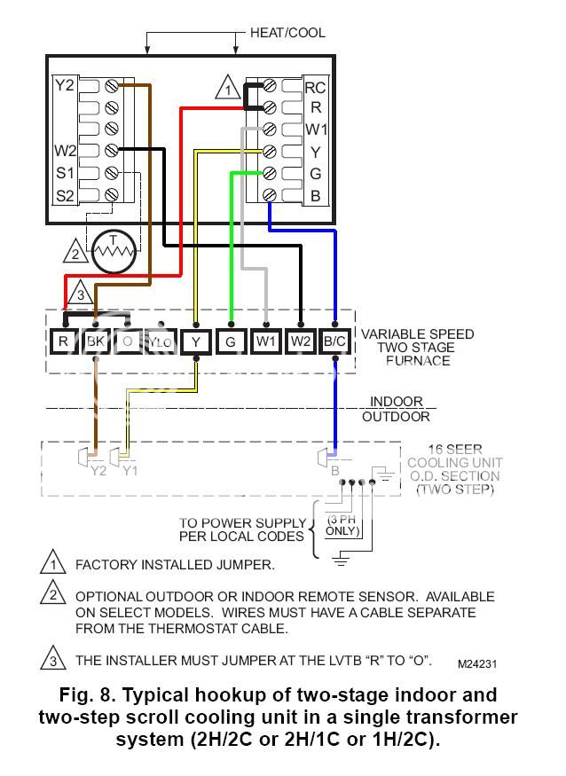 Correct Hookup? Trane XV95 & xl16i (4 ton) - DoItYourself ... emerson digital thermostat wiring diagram 